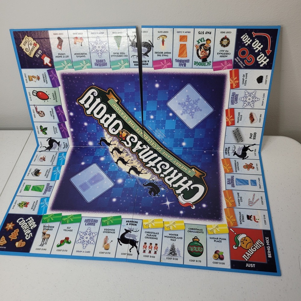 Christmas-Opoly Board Game Replacement‎ Game Board Late for the Sky Holiday Fun
